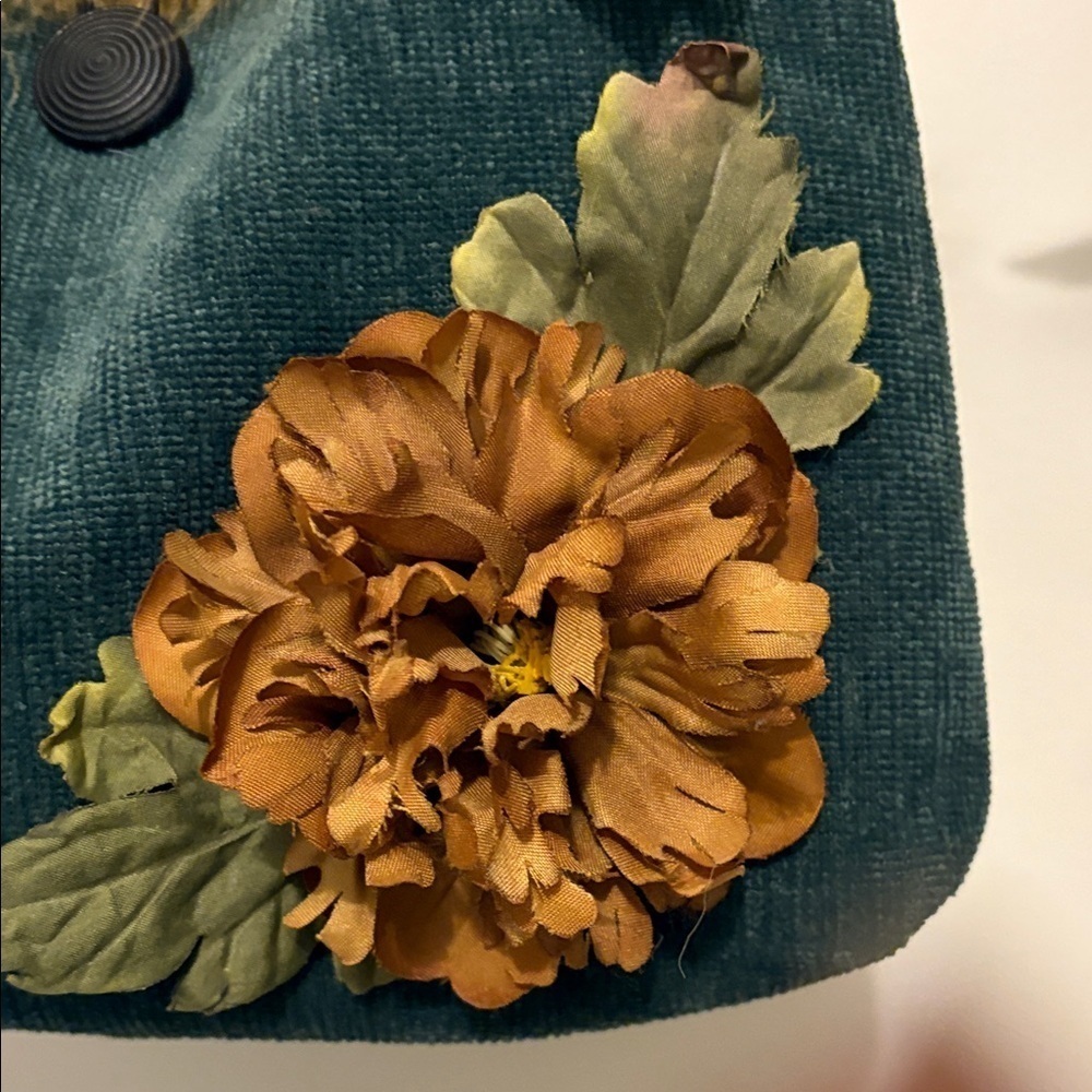 HONEY BEE. PURSE Elegant Teal and Mustard Handbag - Picture 2 of 14